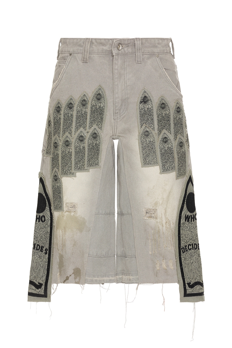 Patch Arched Carpenter Short in Grey