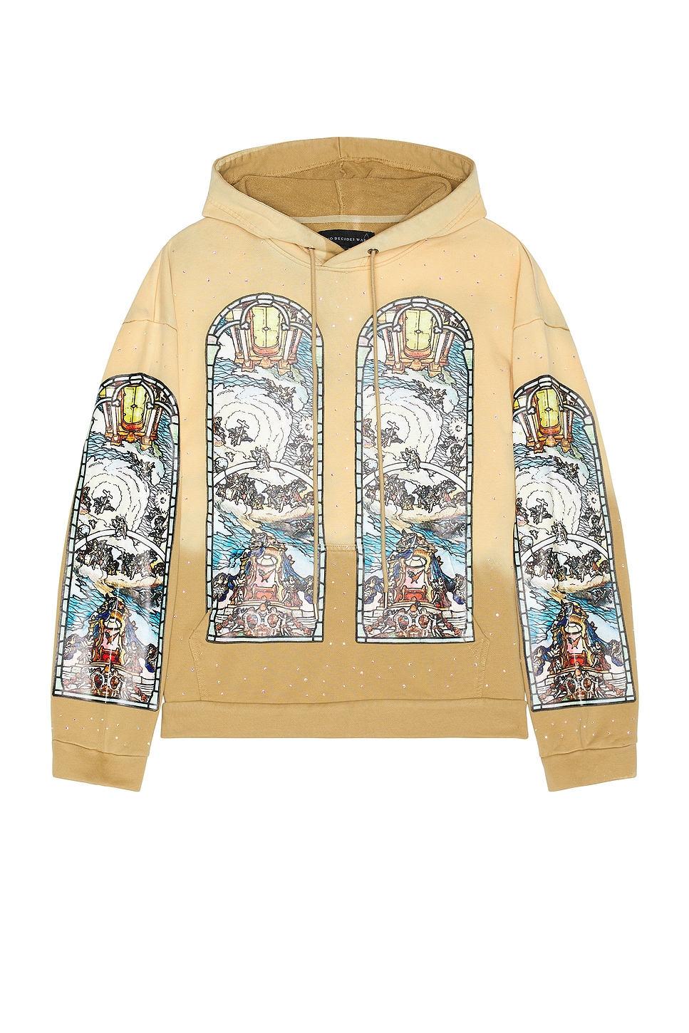 Chalice Embroidered Hoodie in Beige
