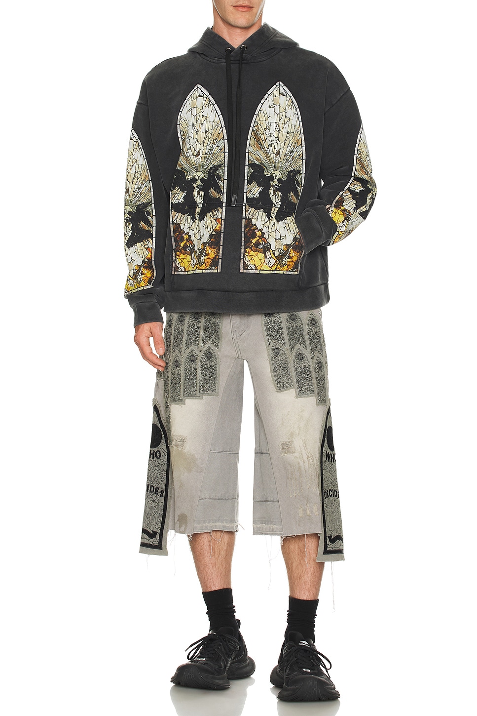 Image 1 of Who Decides War by Ev Bravado Matrimony Hooded Pullover in Coal
