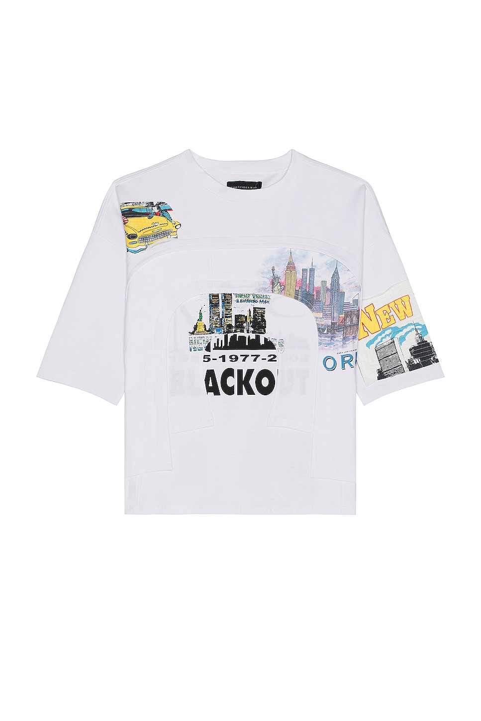 Arched Collage Short Sleeve Tee in White