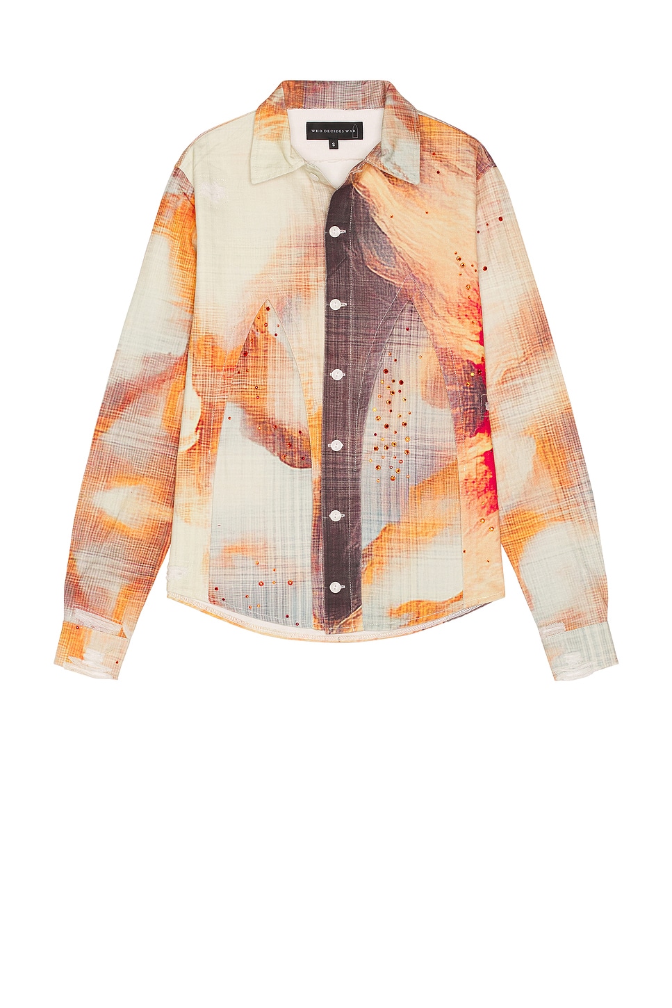 Image 1 of Who Decides War by Ev Bravado Hollow Glass Sunfire Button Up Shirt in Multi