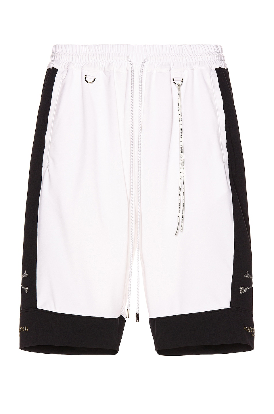 Image 1 of Mastermind World 2 Color Basket Shorts in White & Black