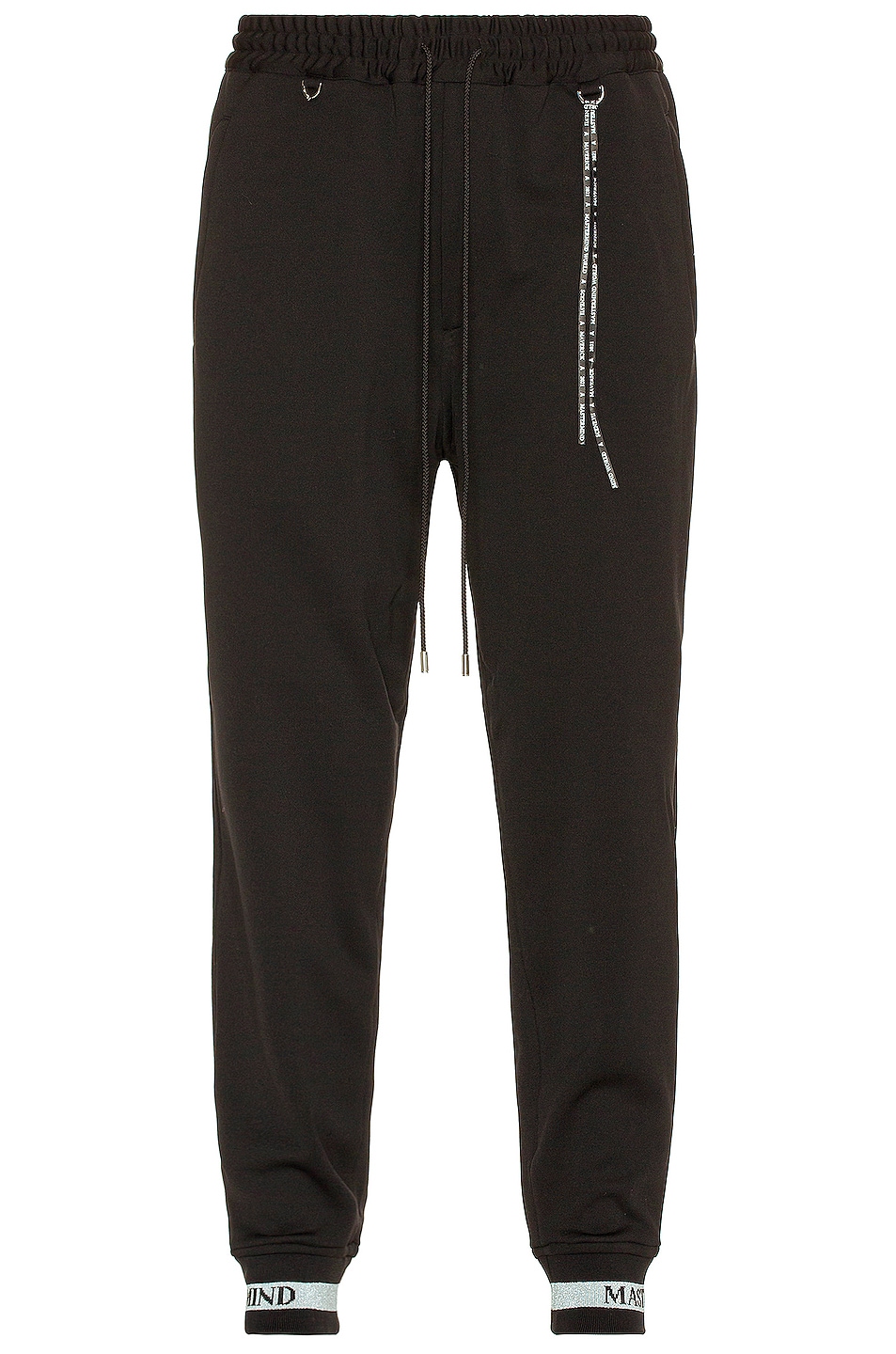 Image 1 of Mastermind World Color Ribbed Track Pants in Black & Silver