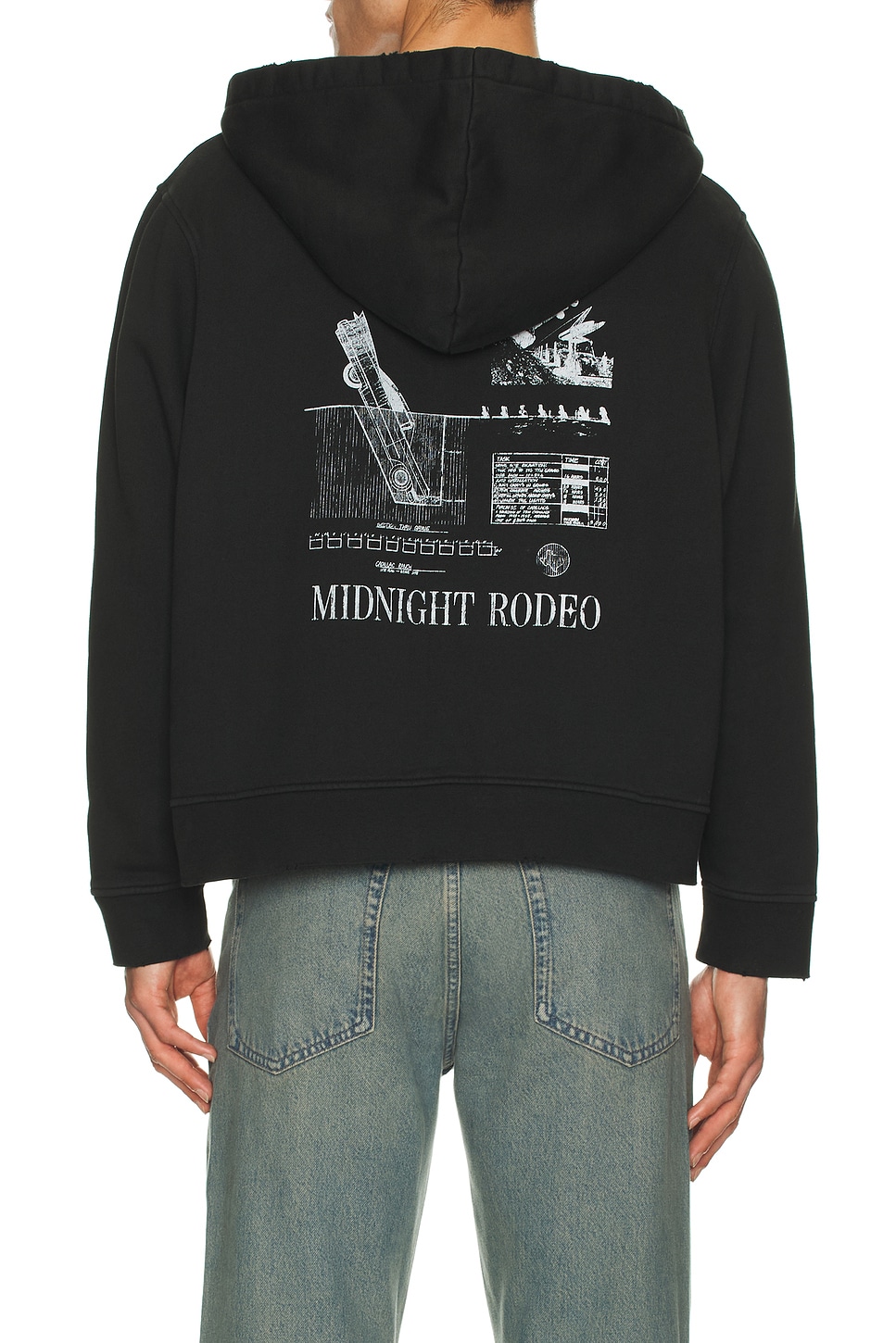 Image 1 of Midnight Rodeo Auto Full Zip Hoodie in Distressed Black