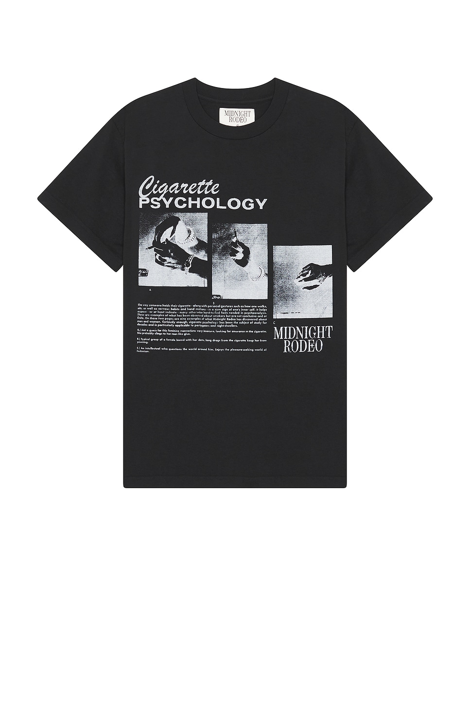 Image 1 of Midnight Rodeo Cigarette Psychology Tee in Vintage Black