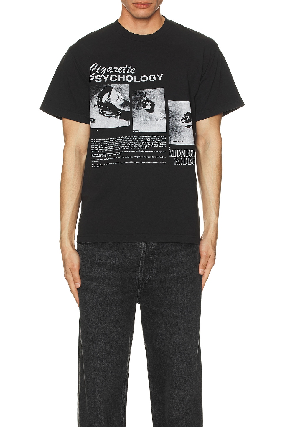 Image 1 of Midnight Rodeo Cigarette Psychology Tee in Vintage Black