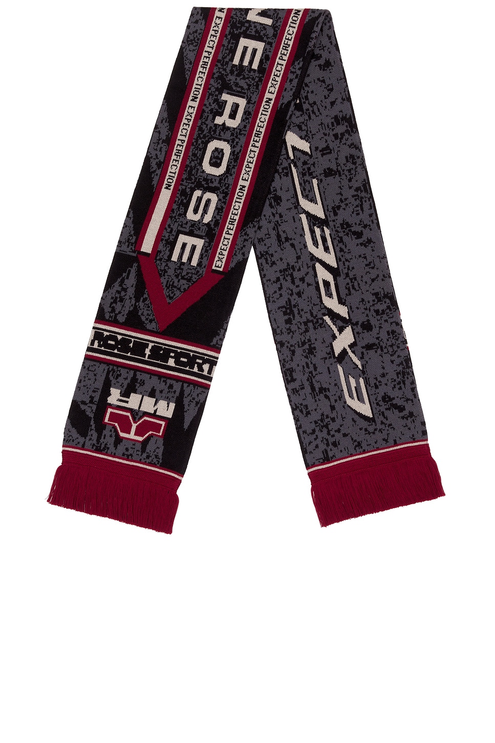 Martine Rose Logo-motif Fringed Scarf In Black