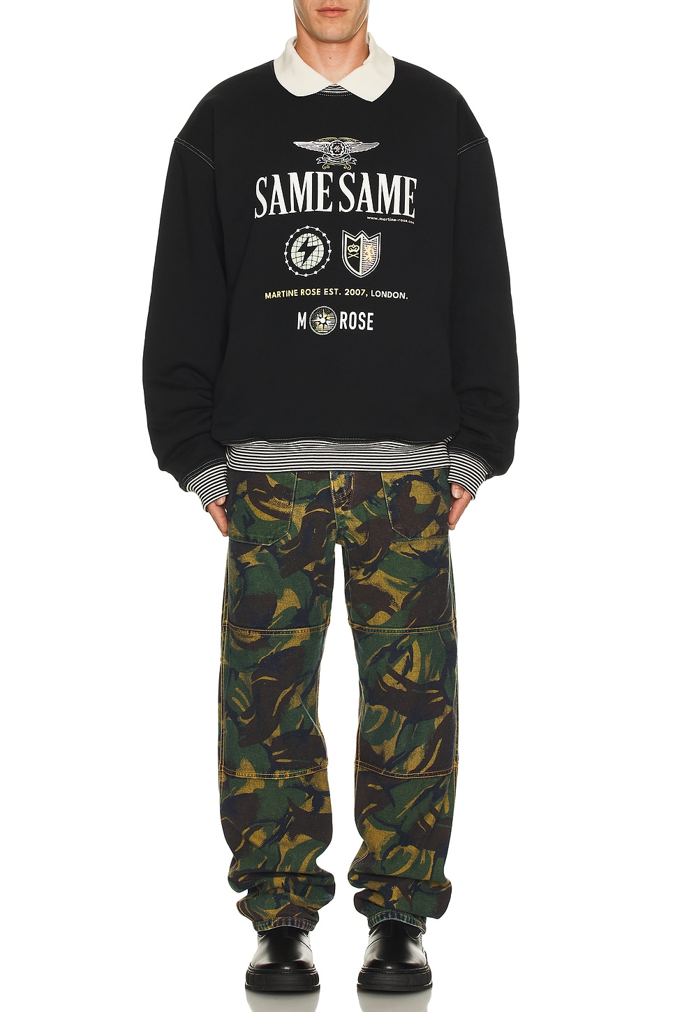 Image 1 of Martine Rose Reversible Camo Jeans in Blue Camo