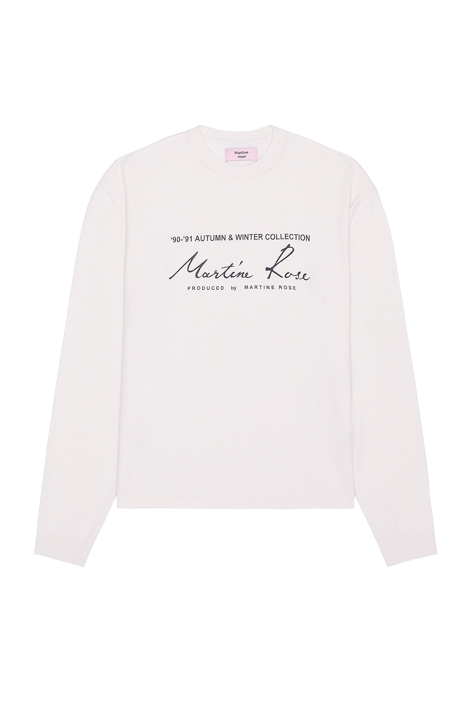 Image 1 of Martine Rose Oversized Signature Logo Stretch Knit Jumper in White