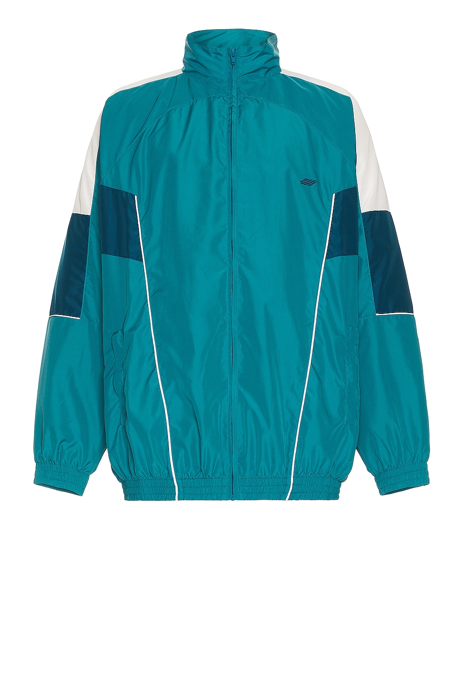 Image 1 of Martine Rose Oversized Panelled Track Jacket in Teal & White