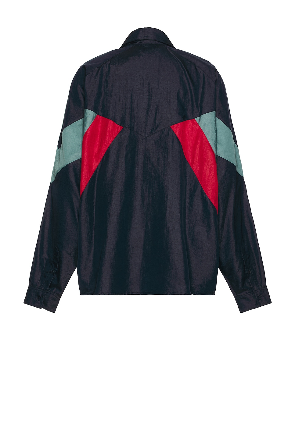 Martine Rose Block Design High Collar Unisex Jacket In Blue Navy