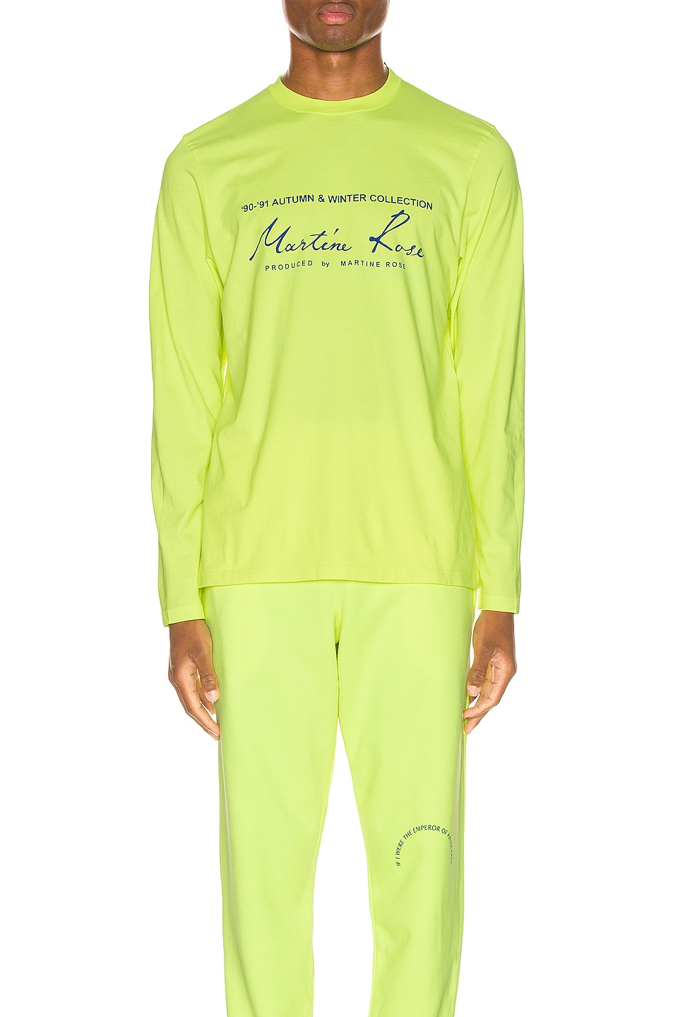 Image 1 of Martine Rose Long Sleeve Tee in in Fluoro