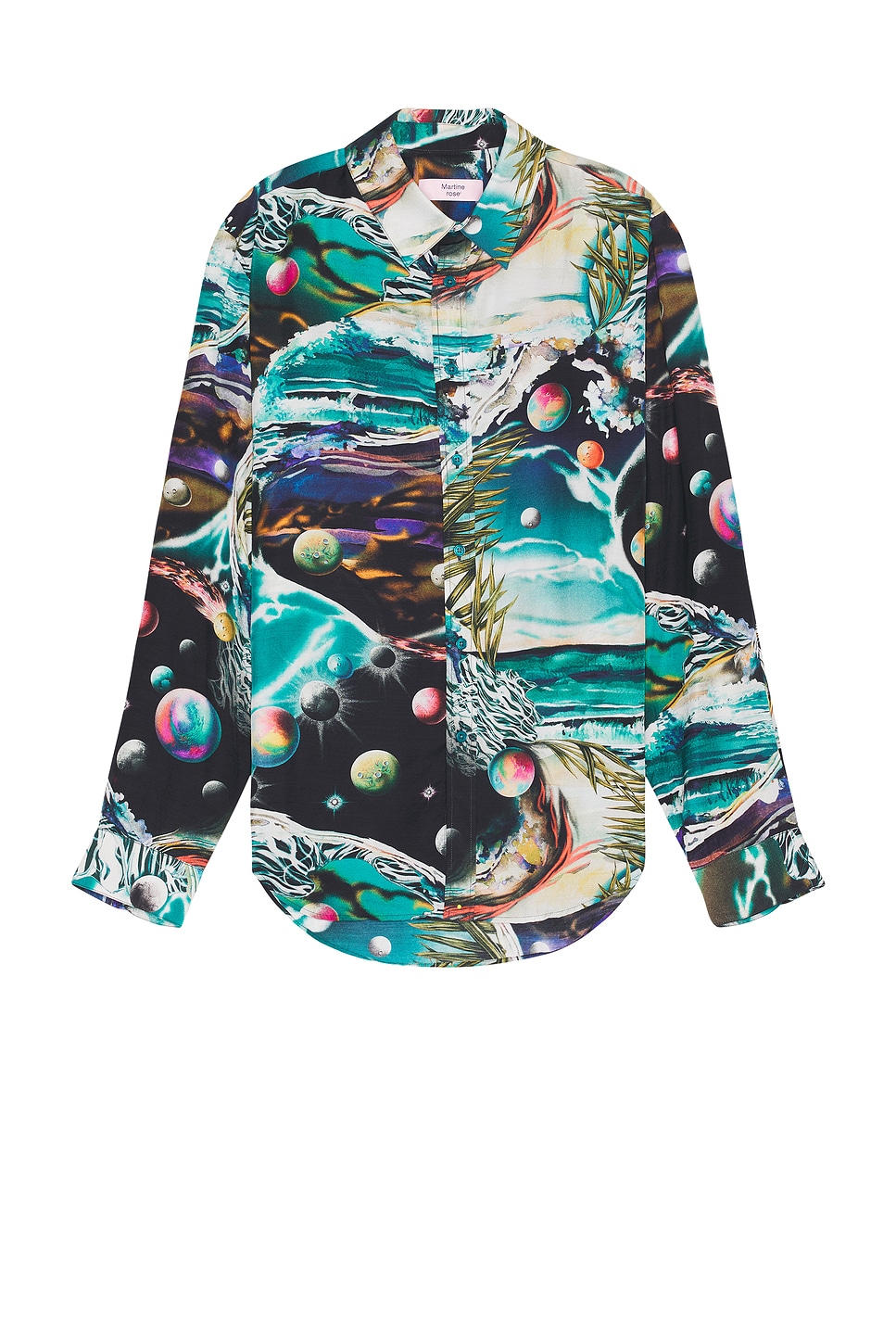 Image 1 of Martine Rose Classic Shirt in Green Turquoise Space