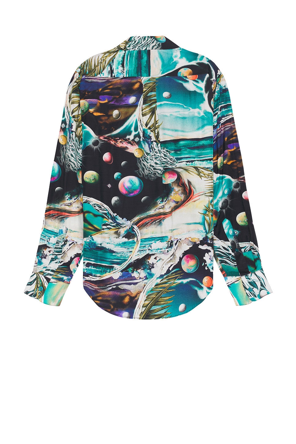 Shop Martine Rose Classic Shirt In Green Turquoise Space