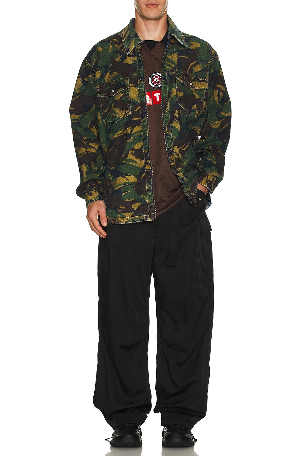Image 1 of Martine Rose Reversible Camo Shirt in Blue Camo