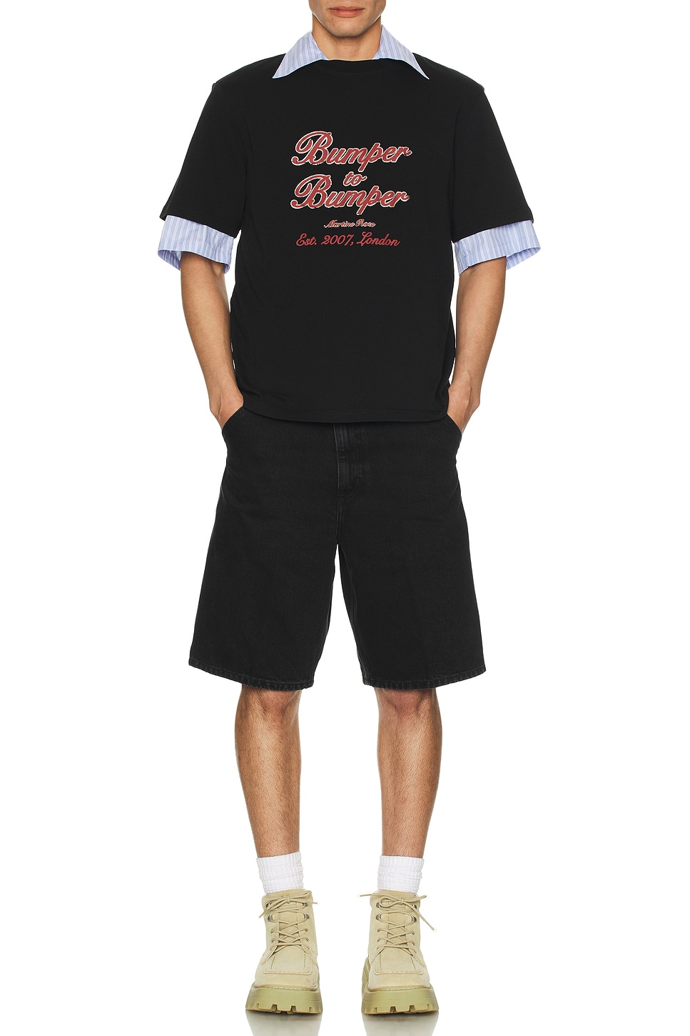 Image 1 of Martine Rose Classic T-Shirt in Black Bumper