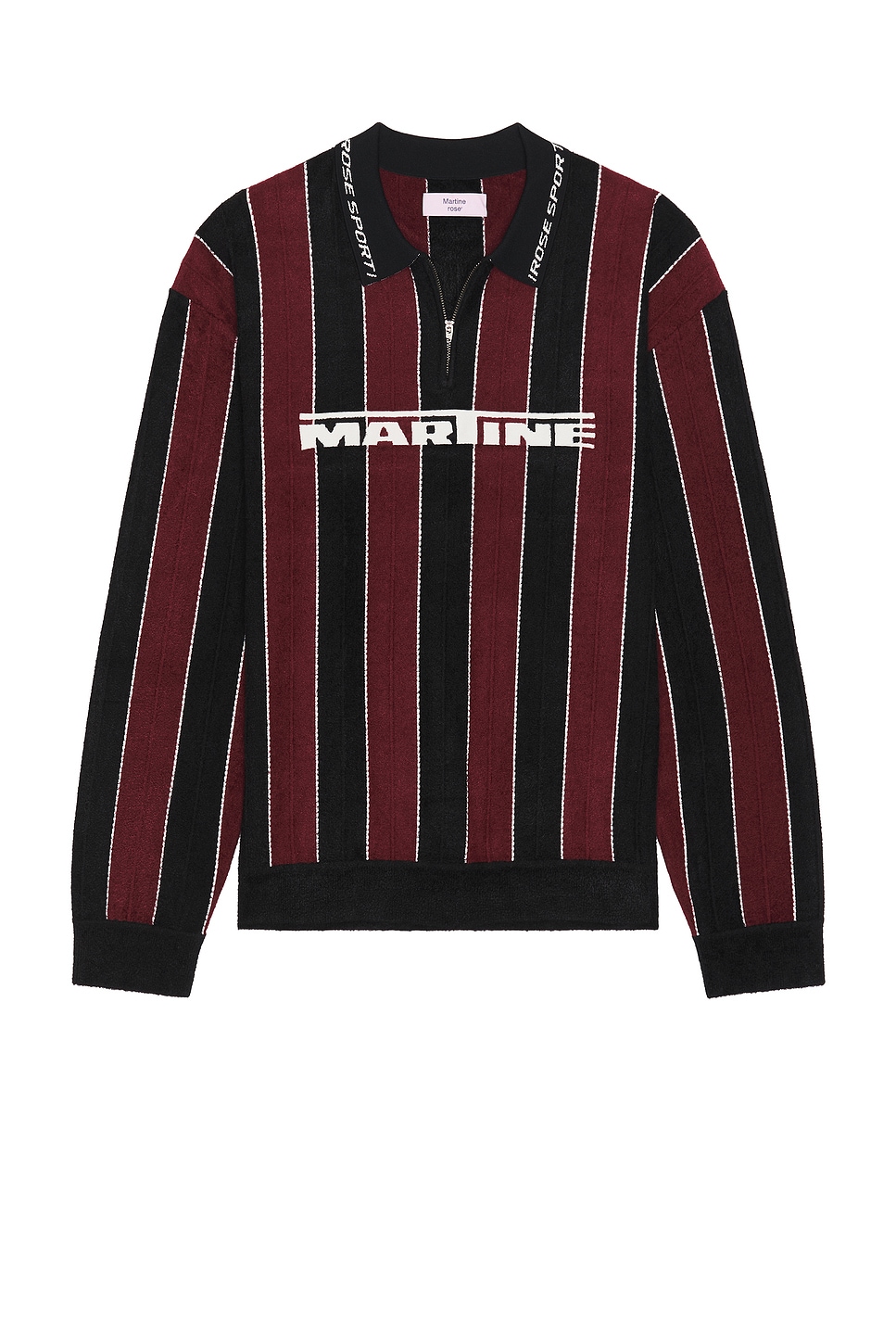Image 1 of Martine Rose Sporty Logo Polo in Black & Burgundy
