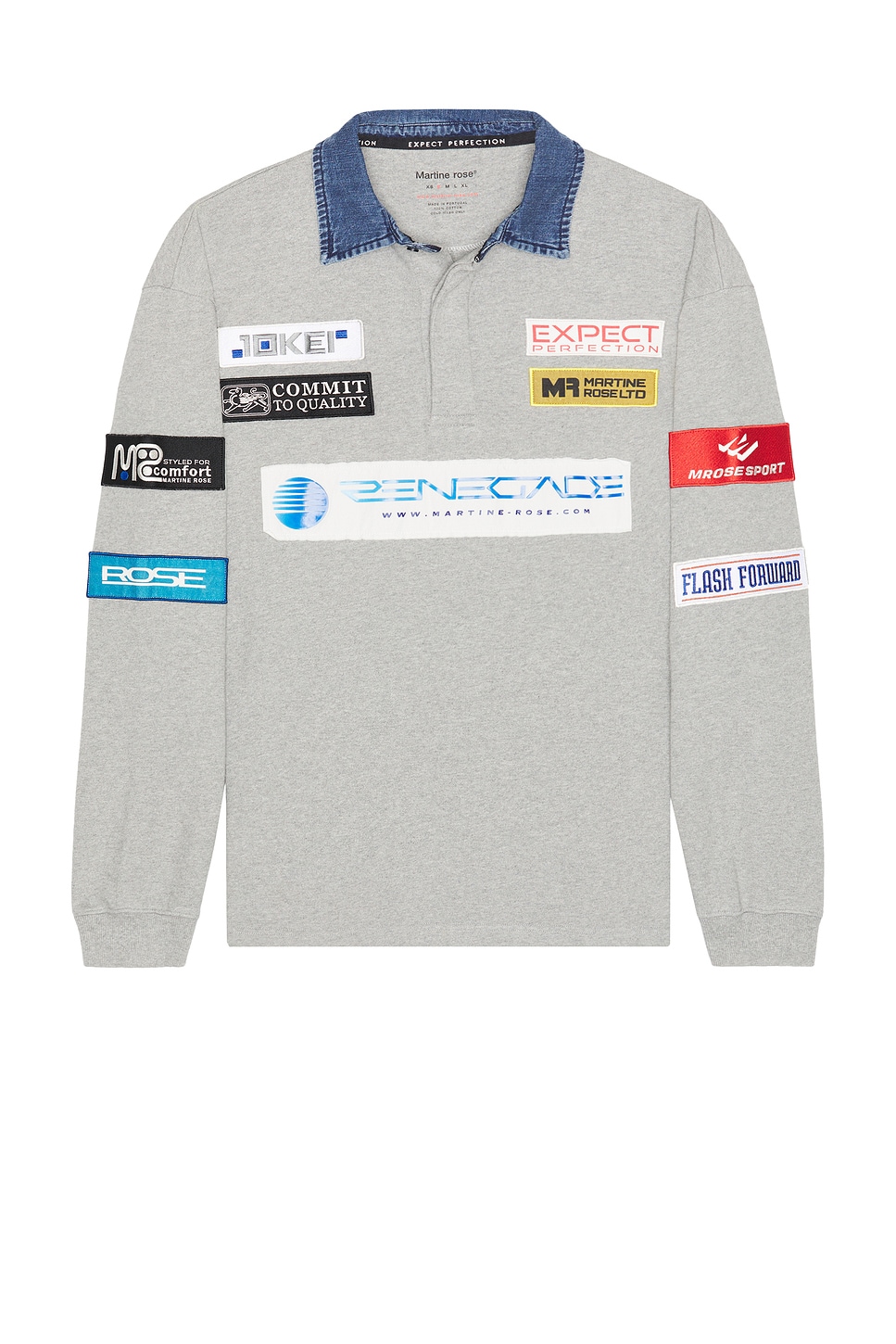 Image 1 of Martine Rose Rugby Polo in Grey Marl