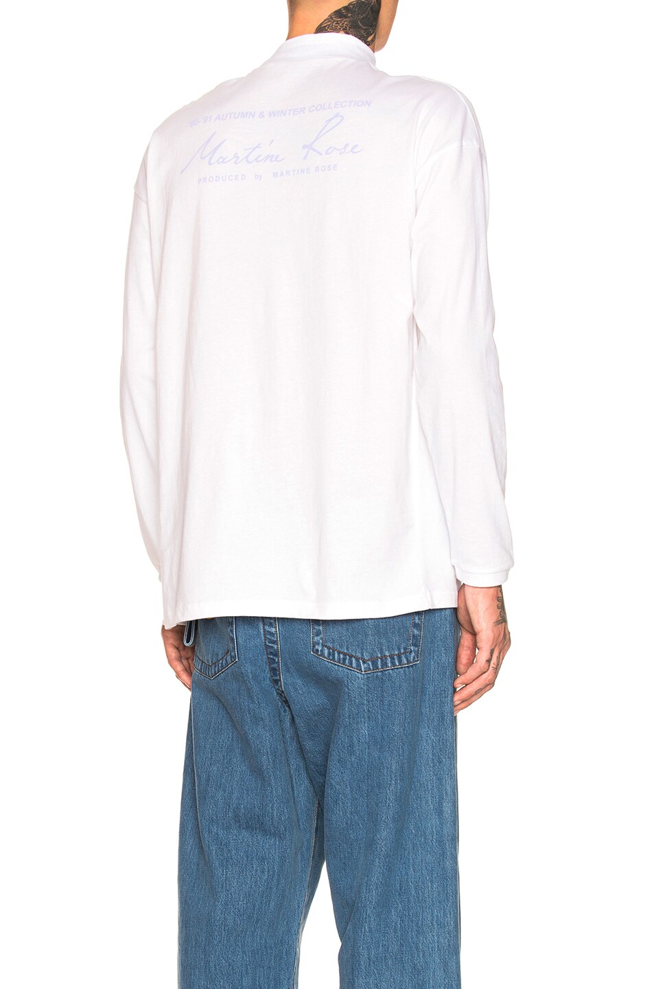 Image 1 of Martine Rose Classic Funnel Neck Long Sleeve Tee in White