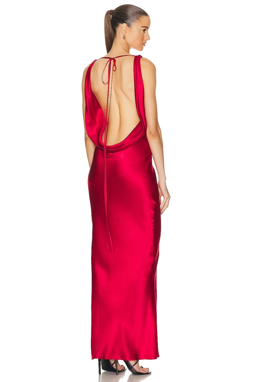 Image 1 of Mirror Palais Plunging Back Cowl Dress in Scarlett