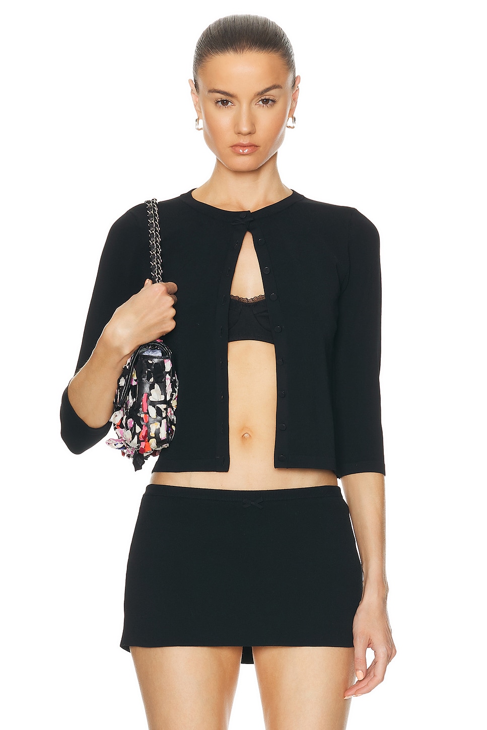 Image 1 of Mirror Palais Cropped Cardigan in Black