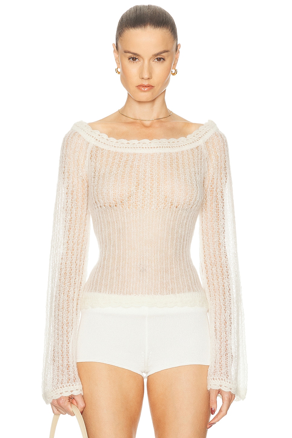 Image 1 of Mirror Palais Little Lamb Top in Creme in Cream