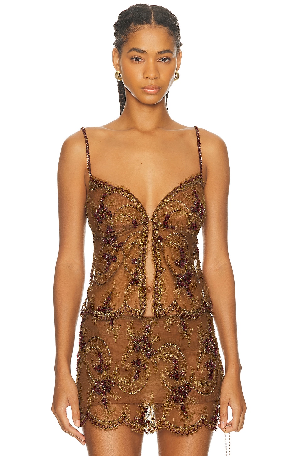 Image 1 of Mirror Palais Guarana Camisole Top in Brown