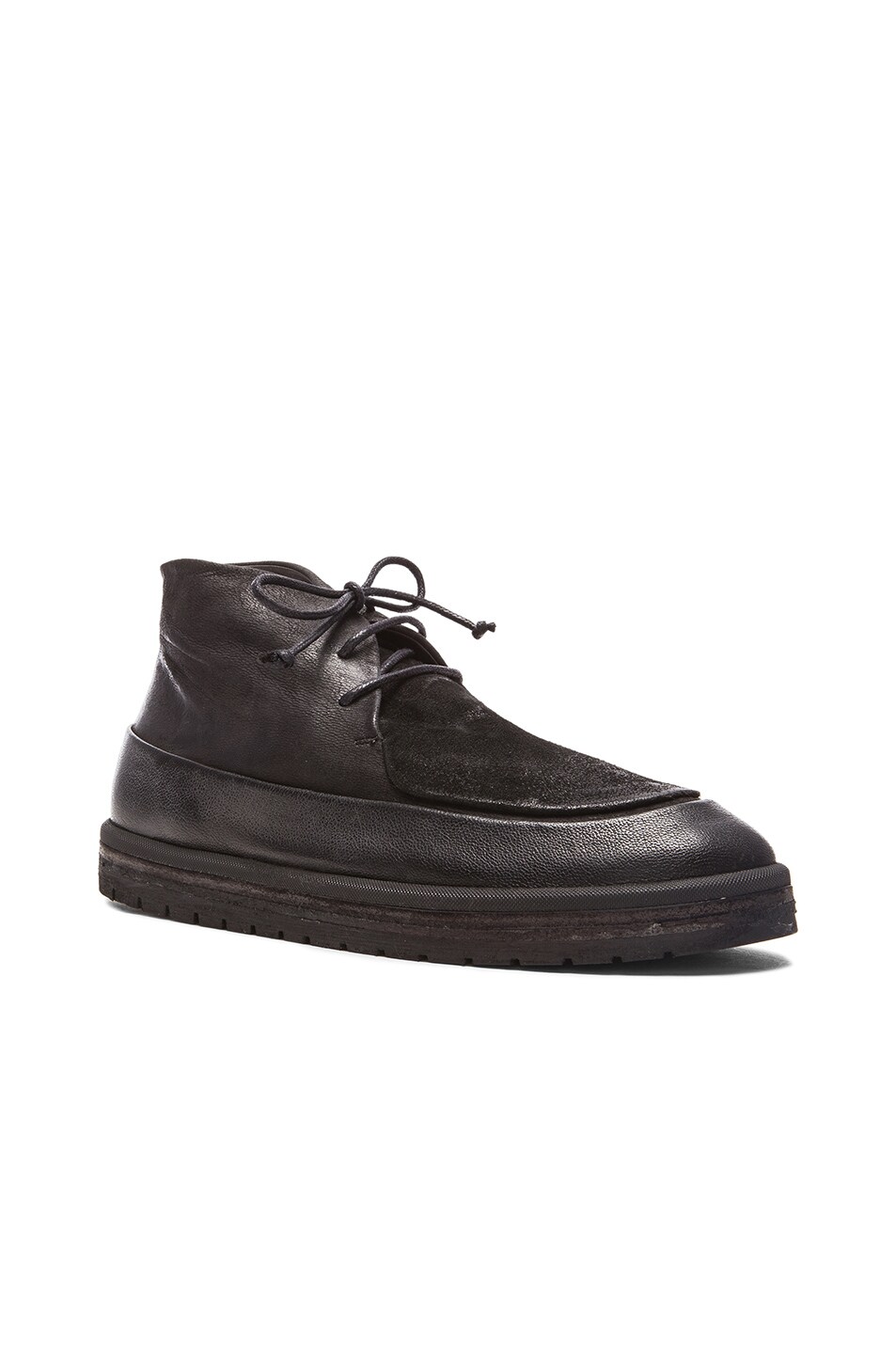 Image 1 of Marsell Platform Lace Up Leather Boots in Black