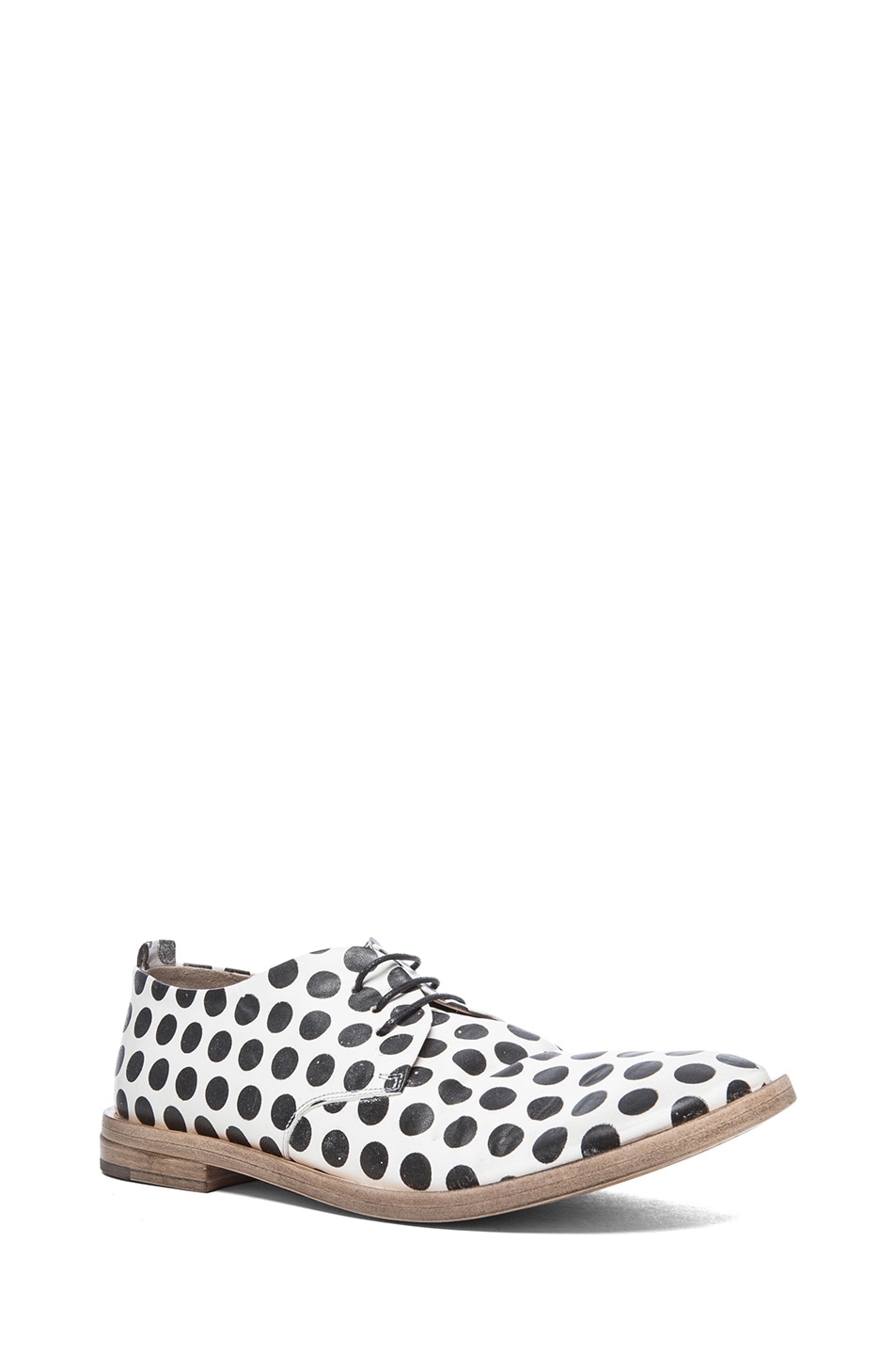 Image 1 of Marsell Polka Dot Affogata Leather Shoes in White