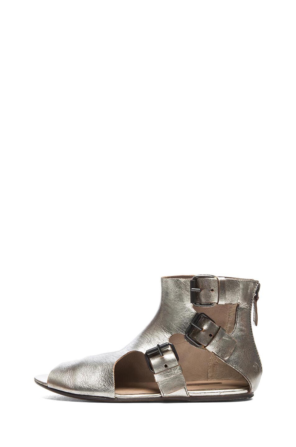Image 1 of Marsell Arsella Metallic Leather Strap Sandals in Platinum