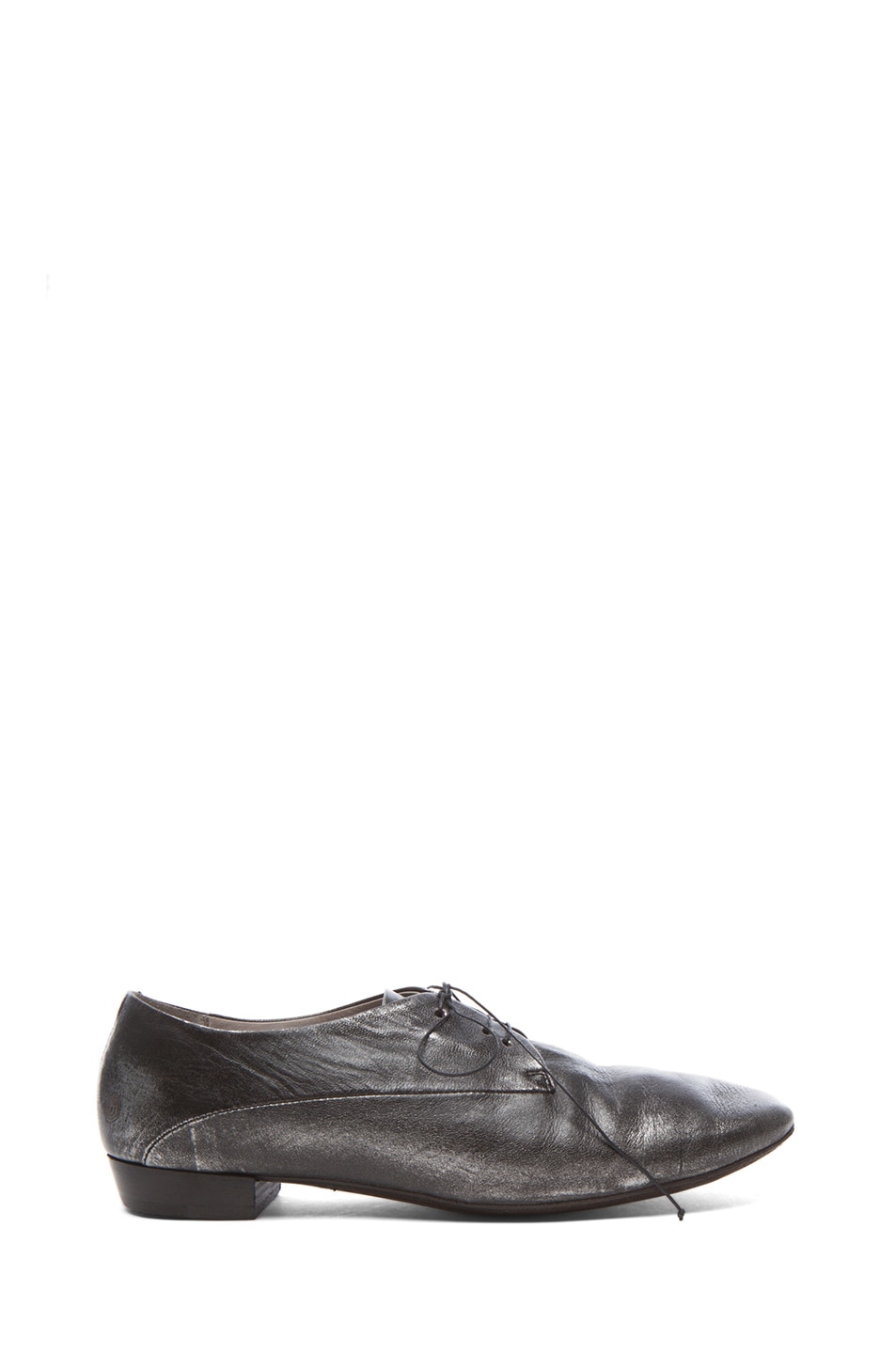 Image 1 of Marsell Lace Up Metallic Leather Oxfords in Silver