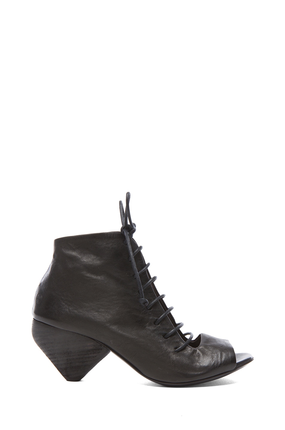 Image 1 of Marsell Lace Up Leather Booties in Black