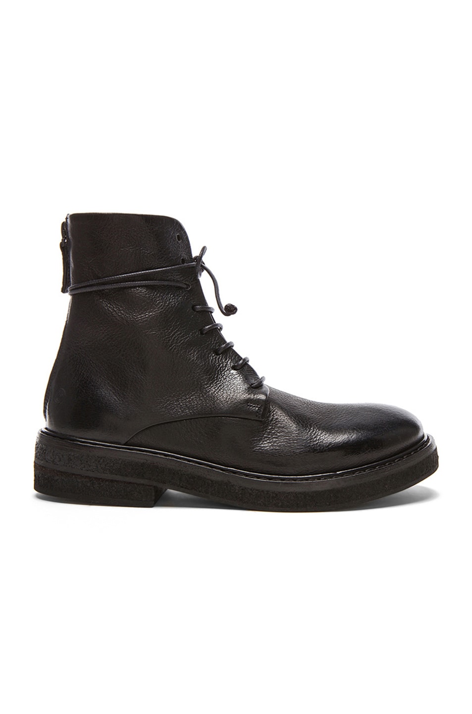 Marsell Lace Up Utility Leather Boots in Nero | FWRD