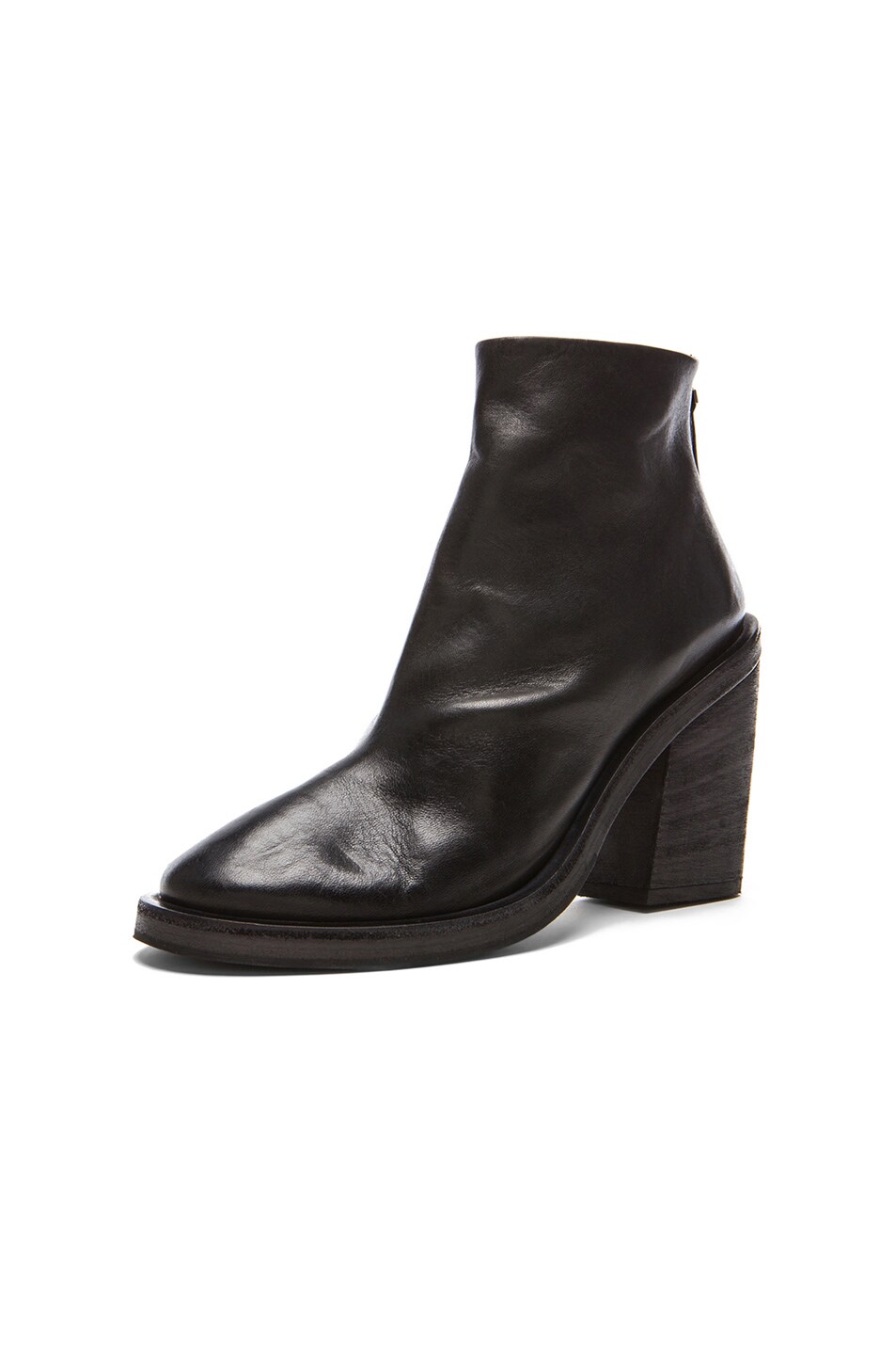 Marsell Leather Ankle Booties in Nero | FWRD