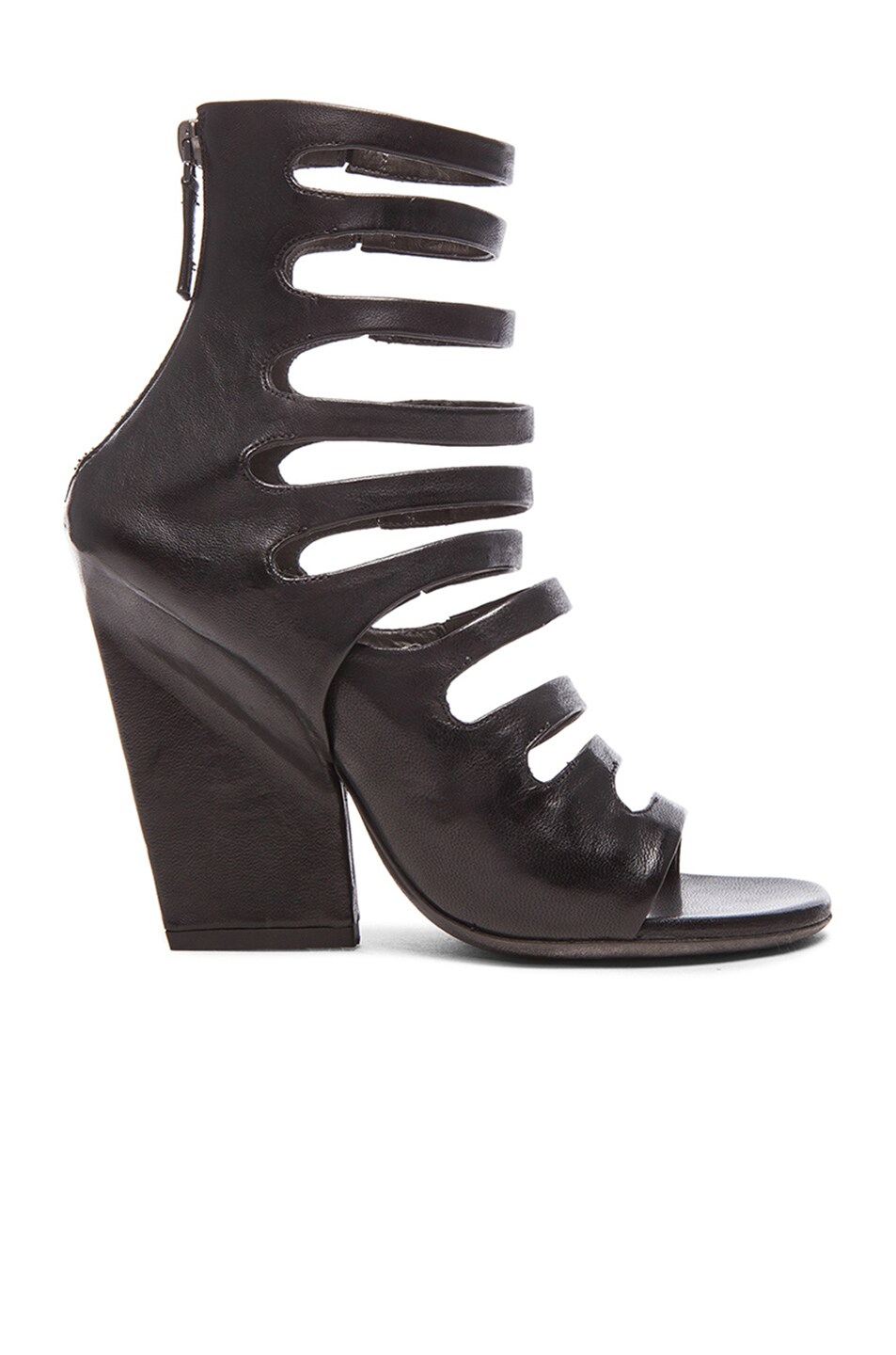 Image 1 of Marsell Chunky Heel Cut Out Leather Sandals in Black