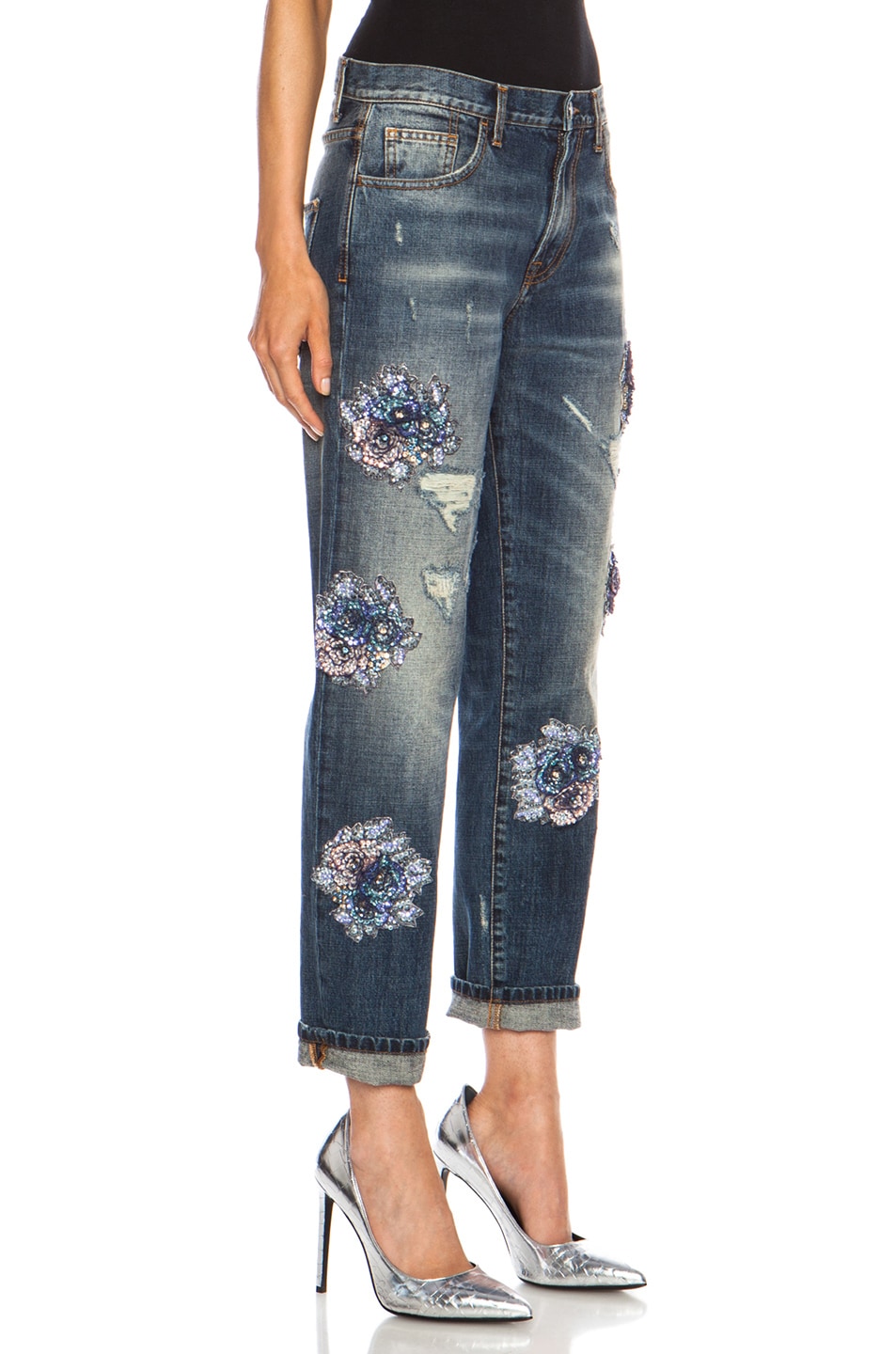 MSGM Jeweled Jeans in Blue | FWRD