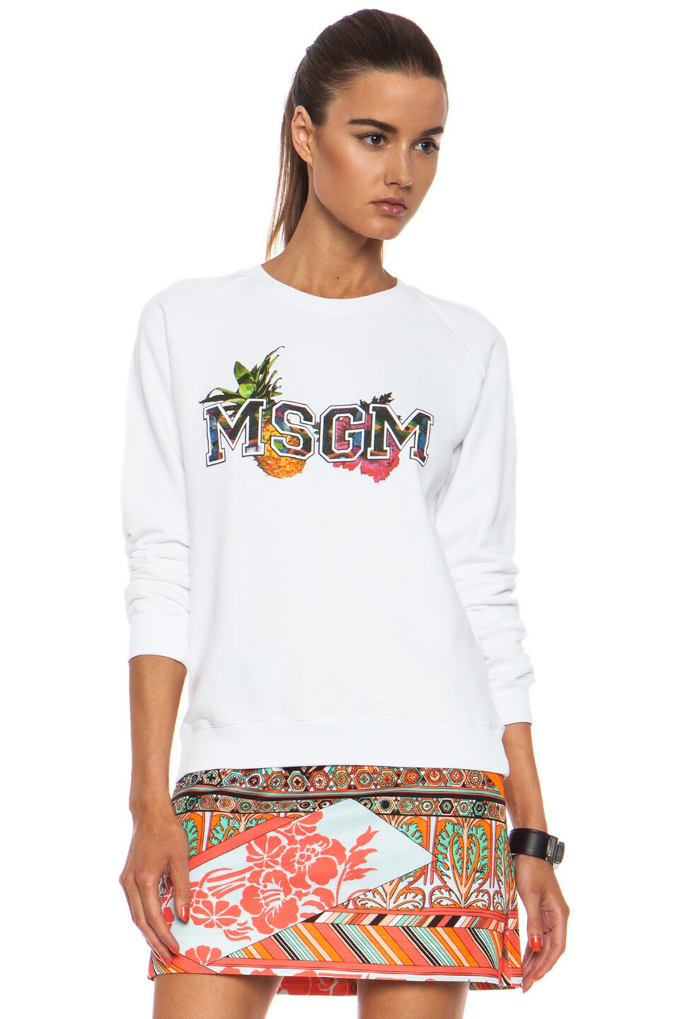 Image 1 of MSGM Cotton Sweatshirt in White