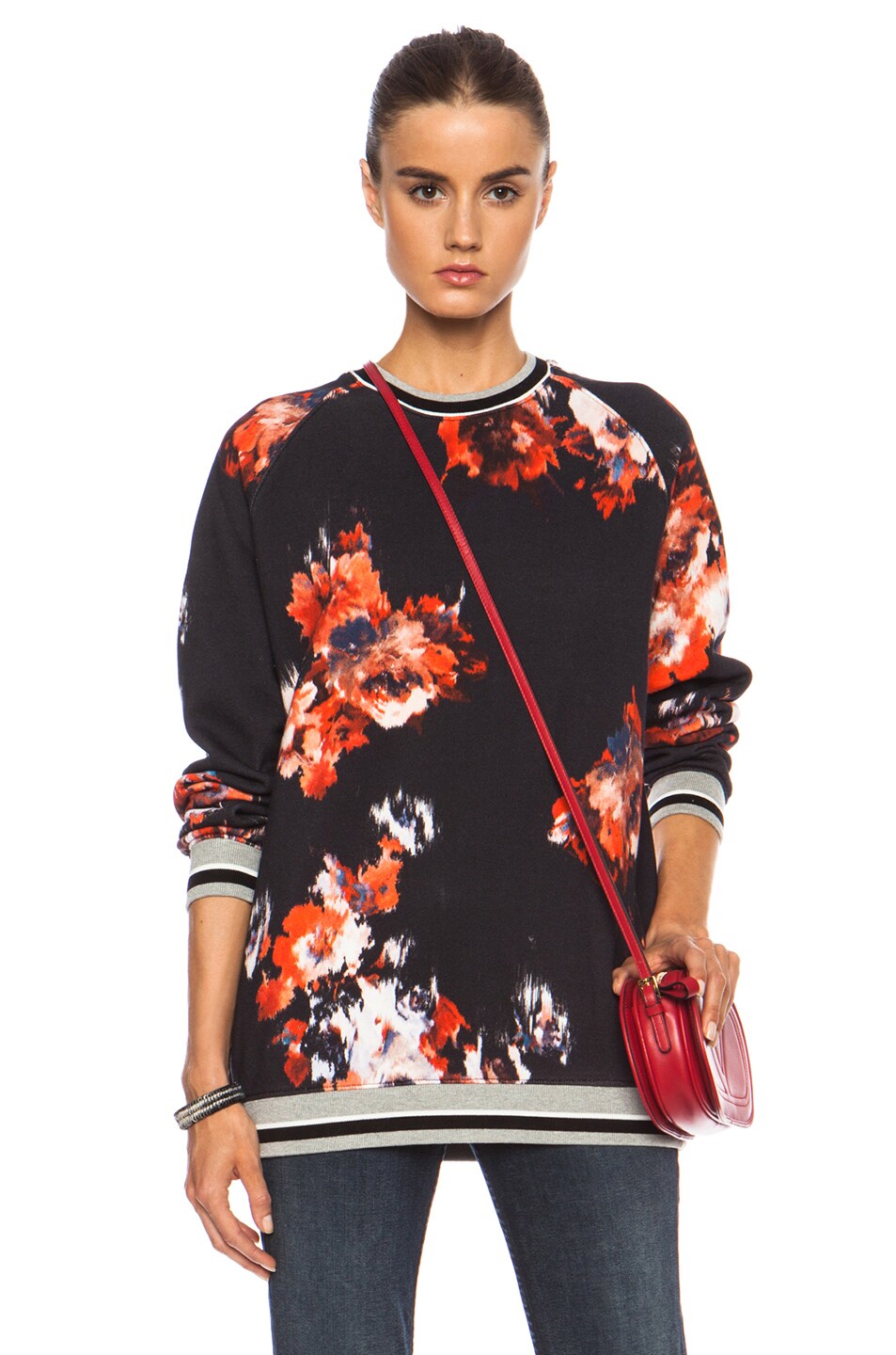 Image 1 of MSGM Floral Printed Sweater in Black