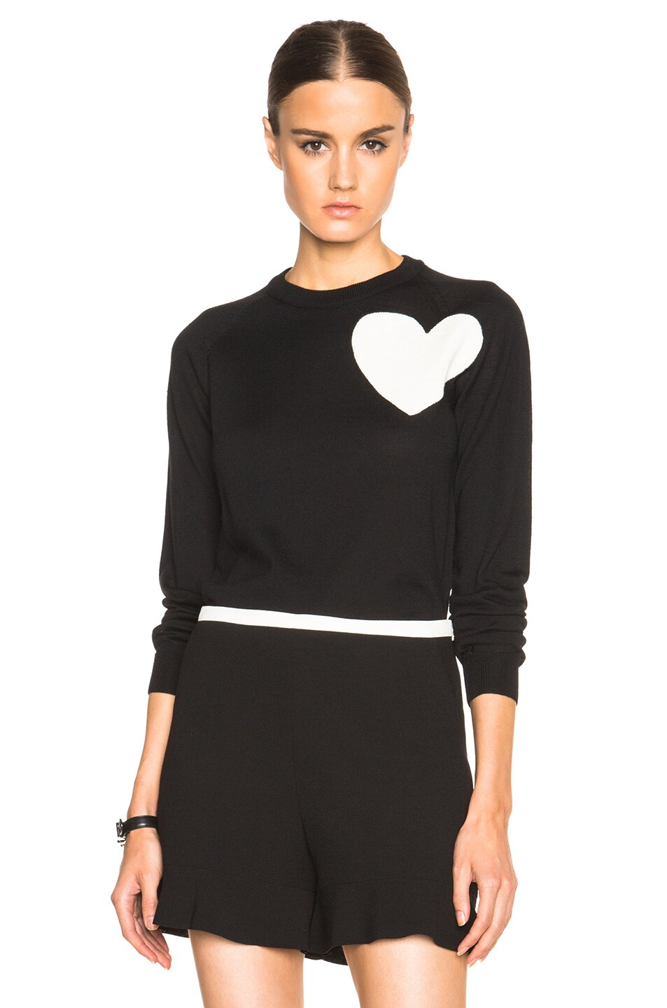 Image 1 of MSGM Heart Insert Sweater in Black