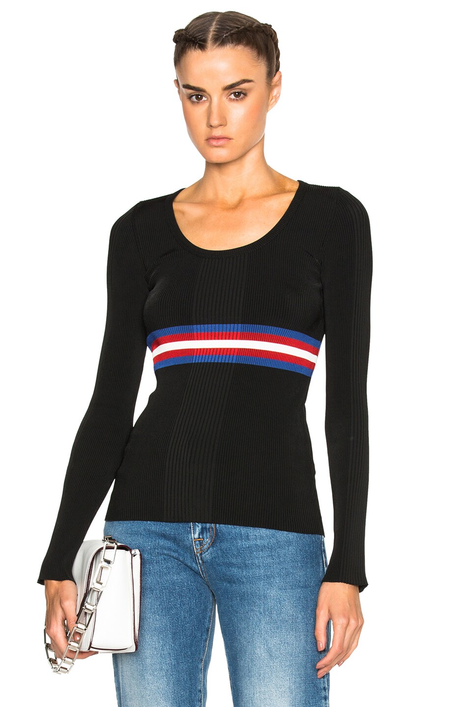 Image 1 of MSGM Striped Sweater in Black
