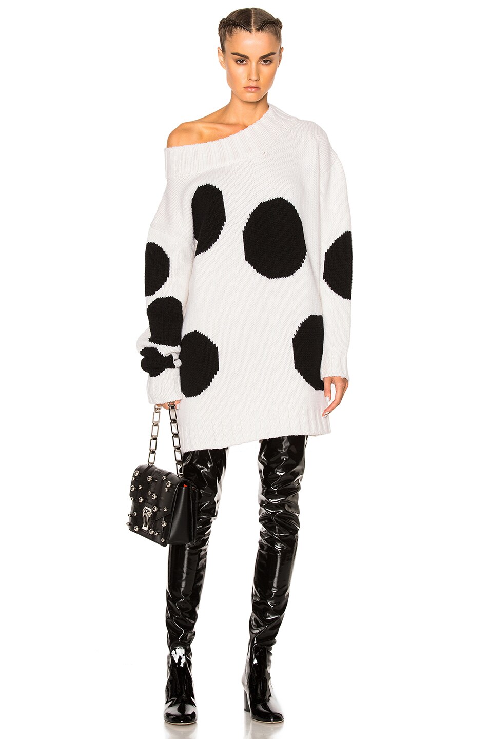 Image 1 of MSGM Dot Sweater in Black & White