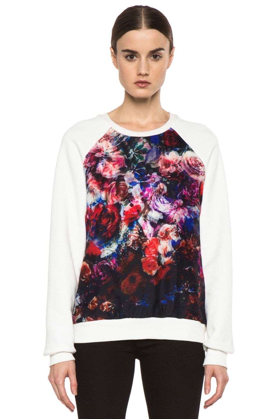 Image 1 of MSGM Organza Sweater in White & Floral