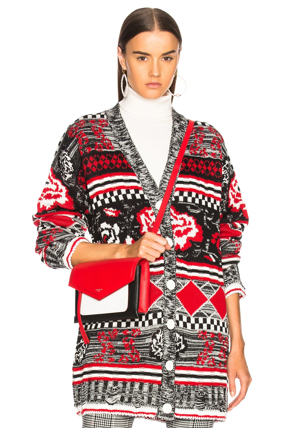 Image 1 of MSGM Oversized Cardigan in Red