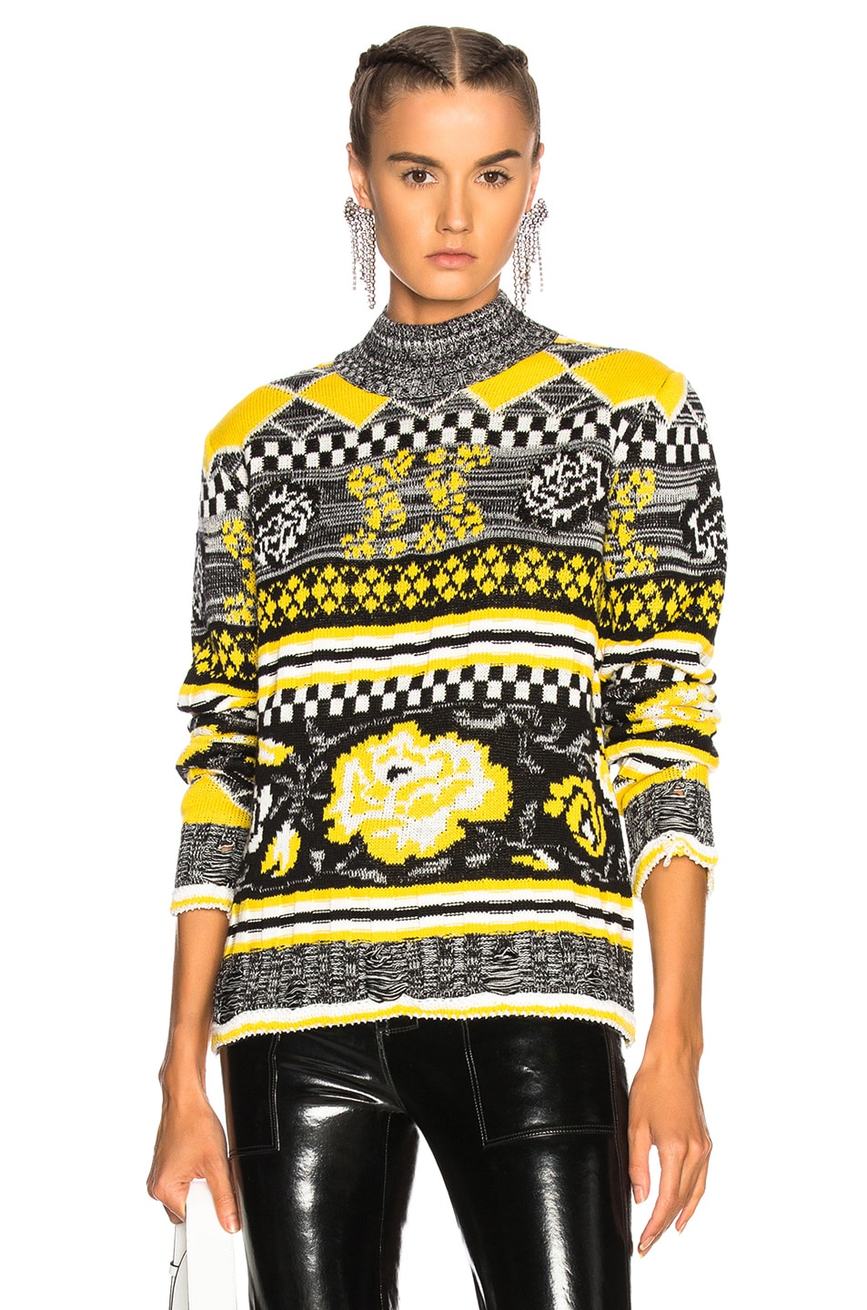 Image 1 of MSGM Mock Neck Sweater in Yellow