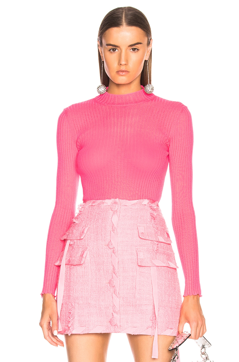 Image 1 of MSGM Ribbed Sweater in Pink