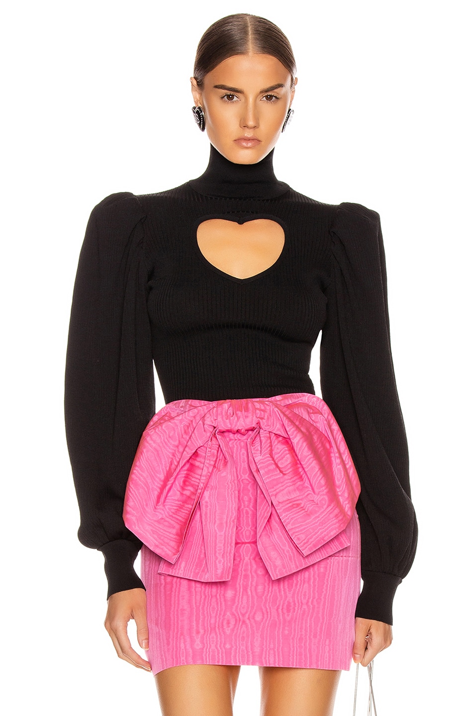 Image 1 of MSGM Heart Keyhole Sweater in Black