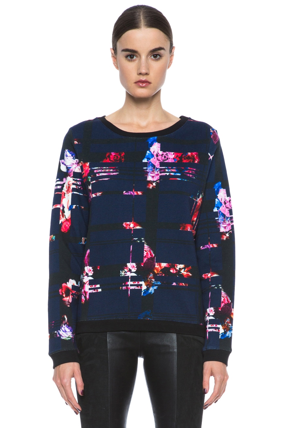 Image 1 of MSGM Check Cotton Sweater in Blue