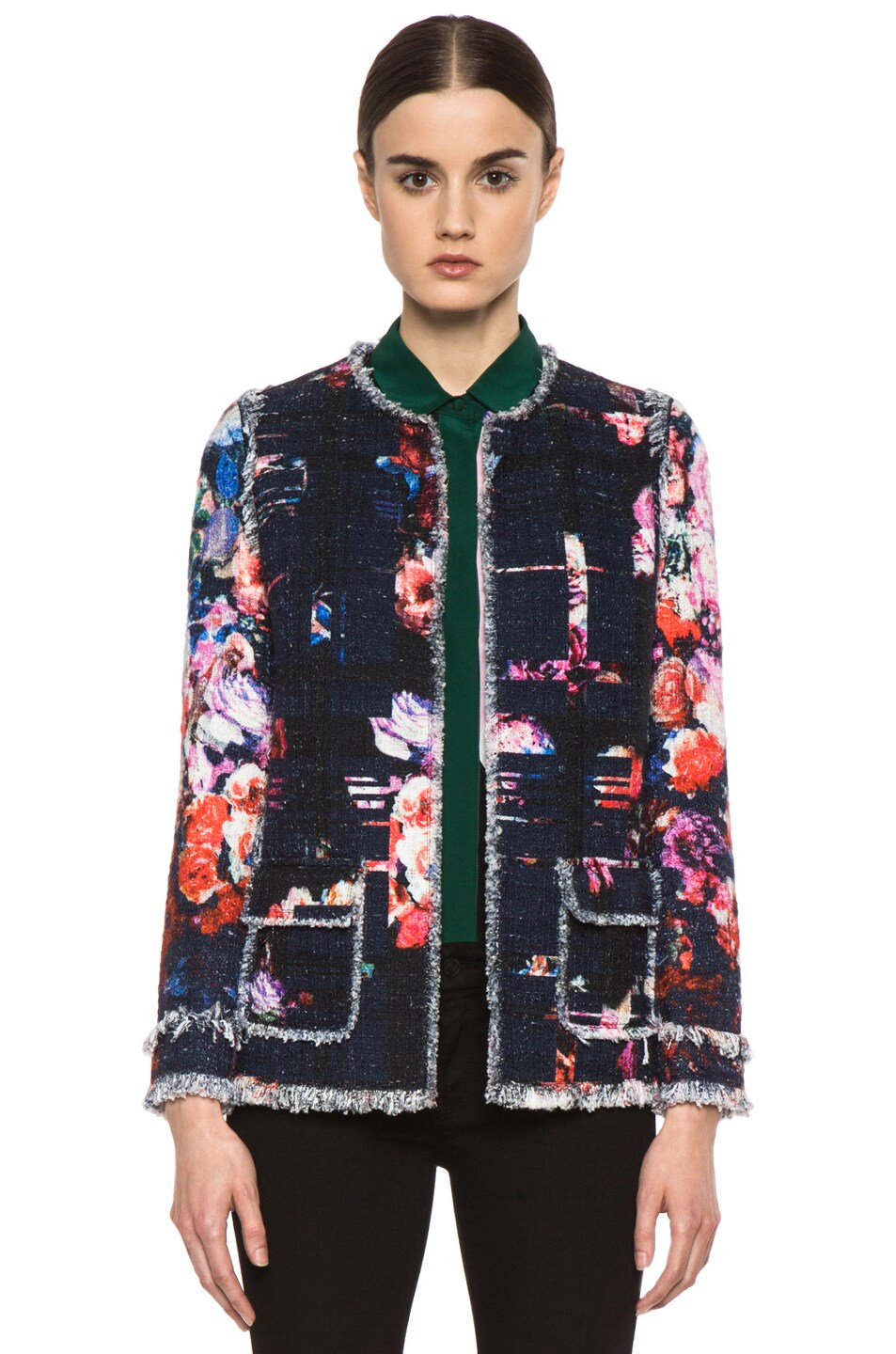 Image 1 of MSGM Tweed Jacket in Floral
