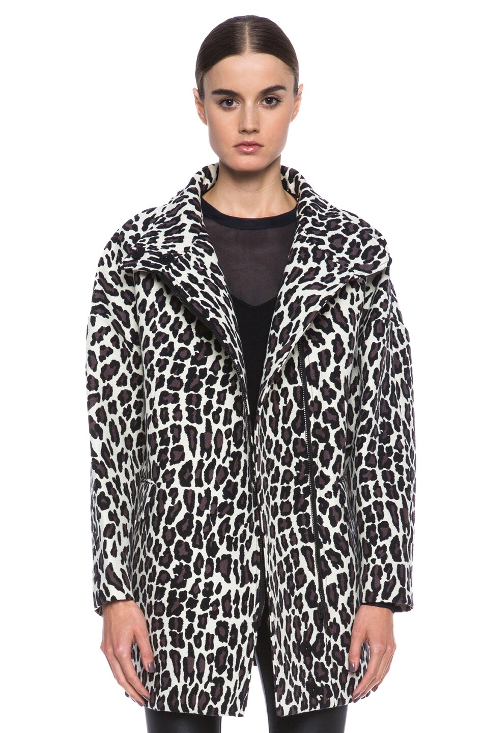 Image 1 of MSGM Animalier Wool Coat in Leopard