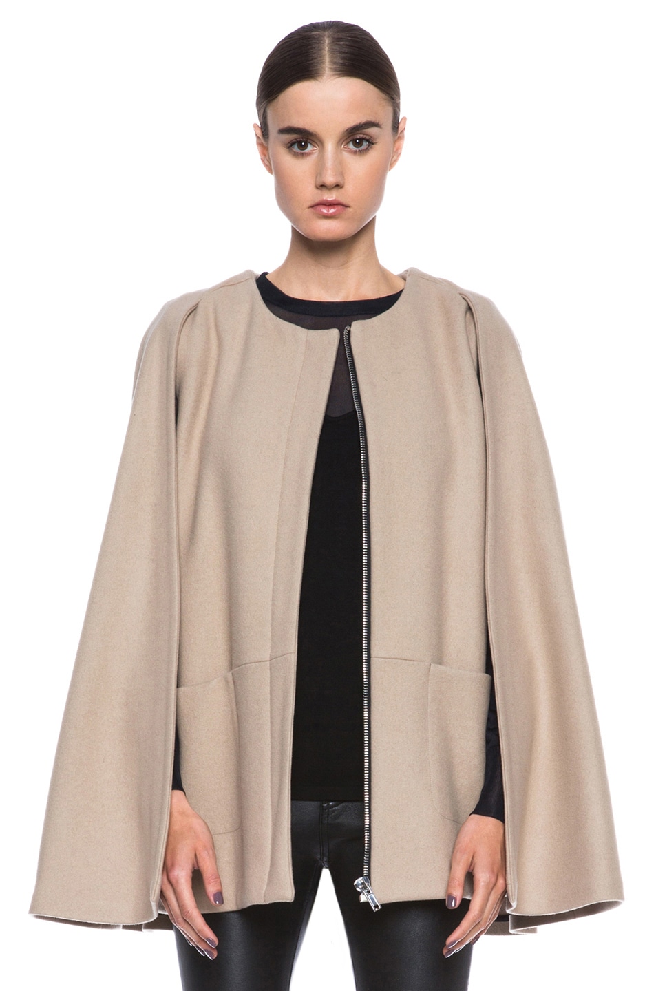 Image 1 of MSGM Wool Cape in Camel